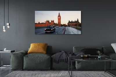 Pintura em tela Cidade, céu, rua, carros