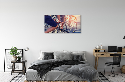 Quadro em tela Ciclistas