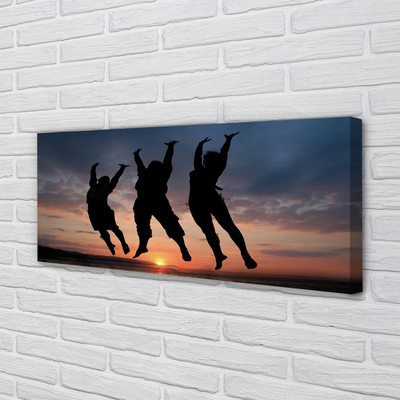 Quadro em tela Pessoas pôr do sol nuvens