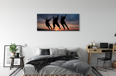 Quadro em tela Pessoas pôr do sol nuvens