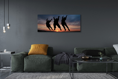 Quadro em tela Pessoas pôr do sol nuvens