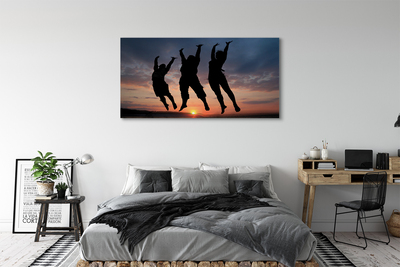 Quadro em tela Pessoas pôr do sol nuvens