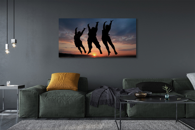 Quadro em tela Pessoas pôr do sol nuvens