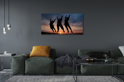 Quadro em tela Pessoas pôr do sol nuvens