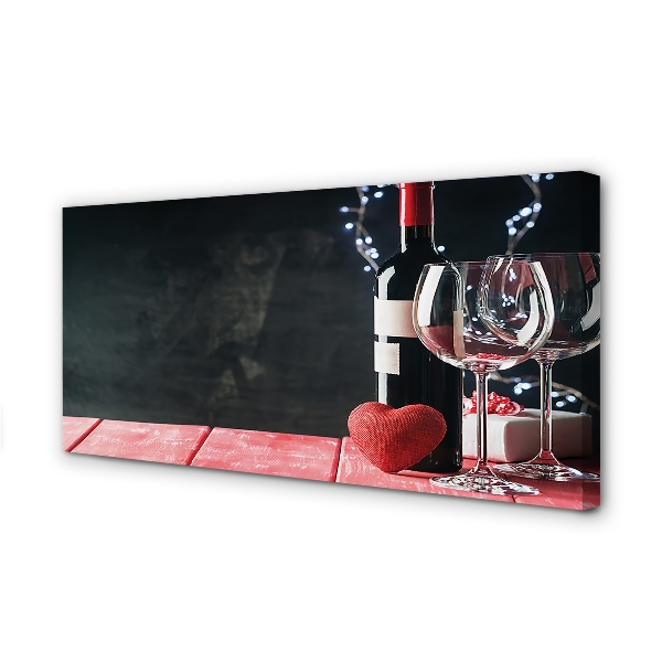 Pintura em tela Taça de vinho em forma de coração