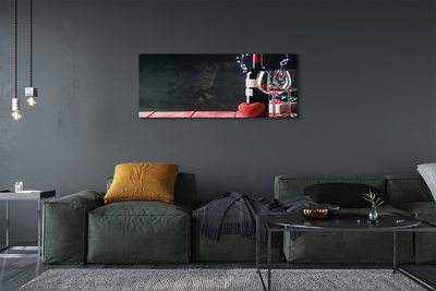 Pintura em tela Taça de vinho em forma de coração