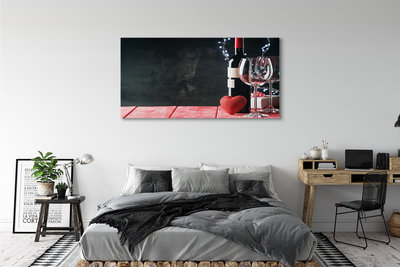 Pintura em tela Taça de vinho em forma de coração