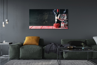 Pintura em tela Taça de vinho em forma de coração