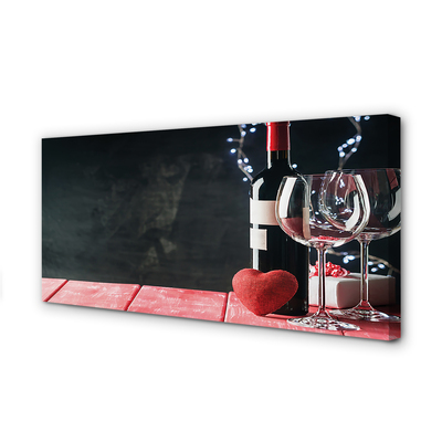 Pintura em tela Taça de vinho em forma de coração