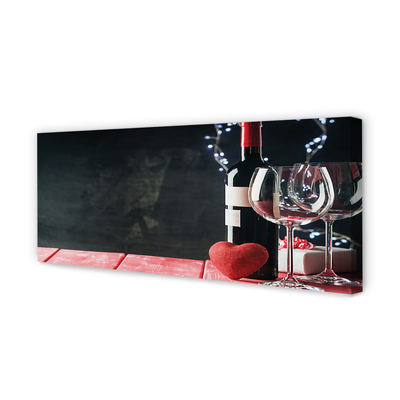 Pintura em tela Taça de vinho em forma de coração