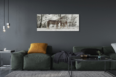 Quadro em tela Unicórnios da floresta de inverno