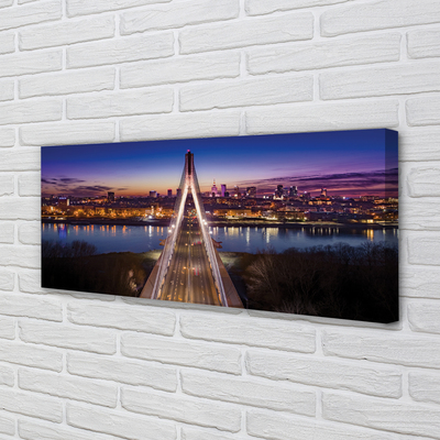 Pintura em tela Panorama do Rio Ponte de Varsóvia