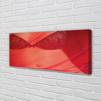 Quadro em tela Mulher sob tule vermelho