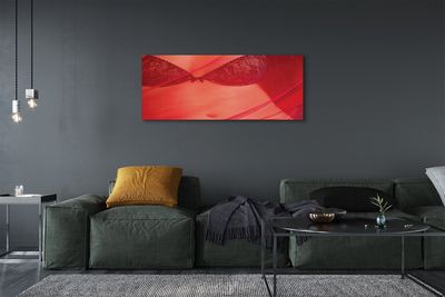 Quadro em tela Mulher sob tule vermelho