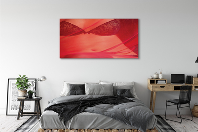 Quadro em tela Mulher sob tule vermelho