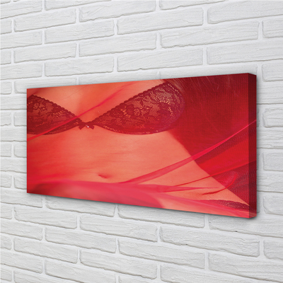 Quadro em tela Mulher sob tule vermelho