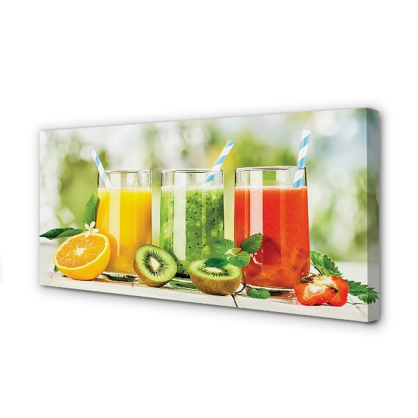 Quadro em tela Smoothies de morango e kiwi