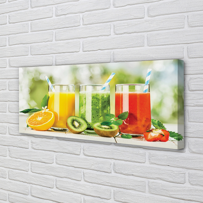 Quadro em tela Smoothies de morango e kiwi