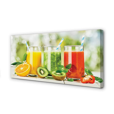 Quadro em tela Smoothies de morango e kiwi