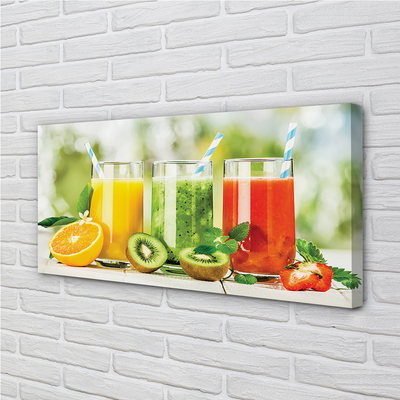 Quadro em tela Smoothies de morango e kiwi