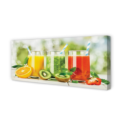 Quadro em tela Smoothies de morango e kiwi