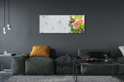 Pintura em tela Salmão, azeite, maçã, nozes