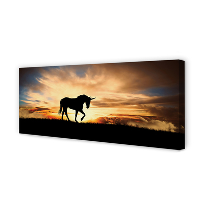 Quadro em tela Pôr do Sol Unicórnio