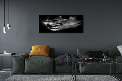 Quadro em tela Mulher balé fumaça fundo cinza