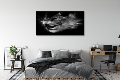 Quadro em tela Mulher balé fumaça fundo cinza