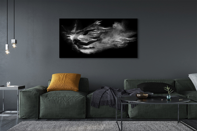 Quadro em tela Mulher balé fumaça fundo cinza