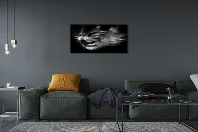 Quadro em tela Mulher balé fumaça fundo cinza