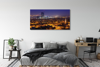 Pintura em tela Panorama noturno da cidade de Gdansk