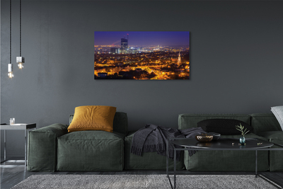 Pintura em tela Panorama noturno da cidade de Gdansk