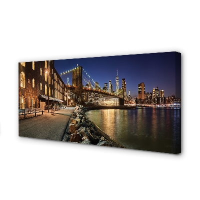 Quadro em tela Arranha-céus do rio noturno