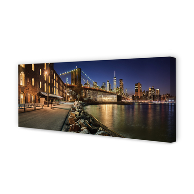 Quadro em tela Arranha-céus do rio noturno