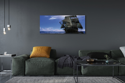 Pintura em tela Mar, navio, nuvens