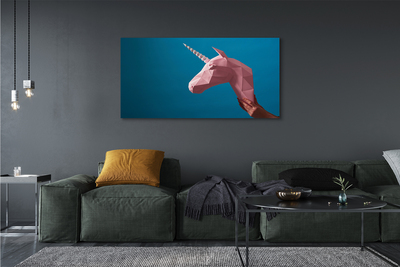 Quadro em tela Unicórnio de origami rosa