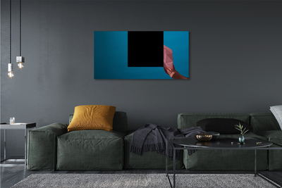 Quadro em tela Unicórnio de origami rosa