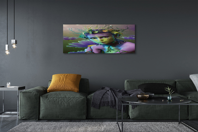 Pintura em tela Mulher elfa flores