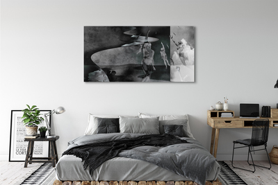 Quadro em tela Pessoas do céu preto e branco