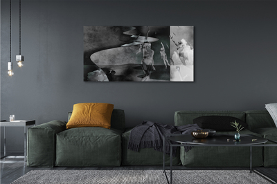 Quadro em tela Pessoas do céu preto e branco