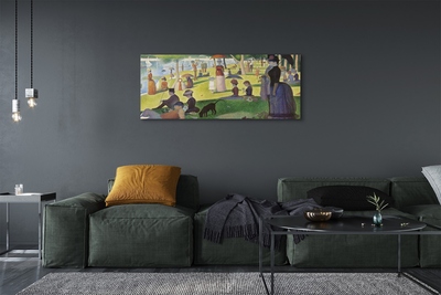 Quadro em tela Tarde de domingo na Ilha de La Grande Jatte - Georges Seurat
