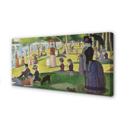 Quadro em tela Tarde de domingo na Ilha de La Grande Jatte - Georges Seurat