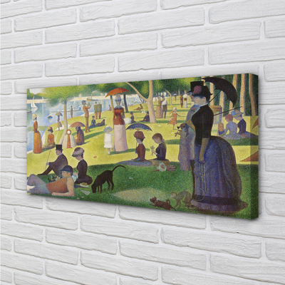 Quadro em tela Tarde de domingo na Ilha de La Grande Jatte - Georges Seurat