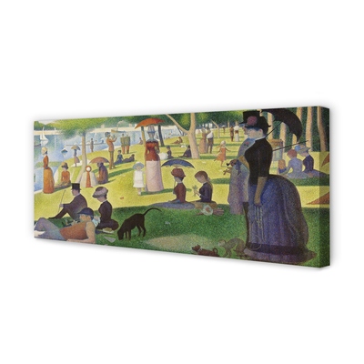 Quadro em tela Tarde de domingo na Ilha de La Grande Jatte - Georges Seurat