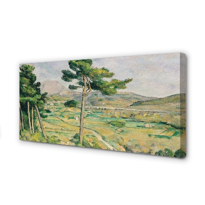 Pintura em tela Monte Santa Vitória e o Viaduto no Vale do Arco - Paul Cézanne