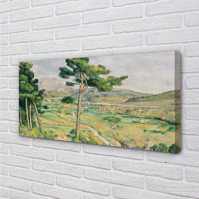 Pintura em tela Monte Santa Vitória e o Viaduto no Vale do Arco - Paul Cézanne