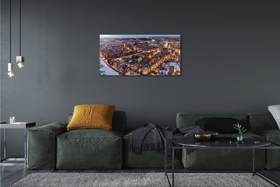 Quadro em tela Panorama do rio de inverno em Gdansk