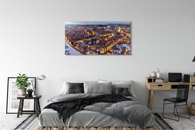 Quadro em tela Panorama do rio de inverno em Gdansk