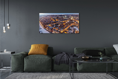 Quadro em tela Panorama do rio de inverno em Gdansk